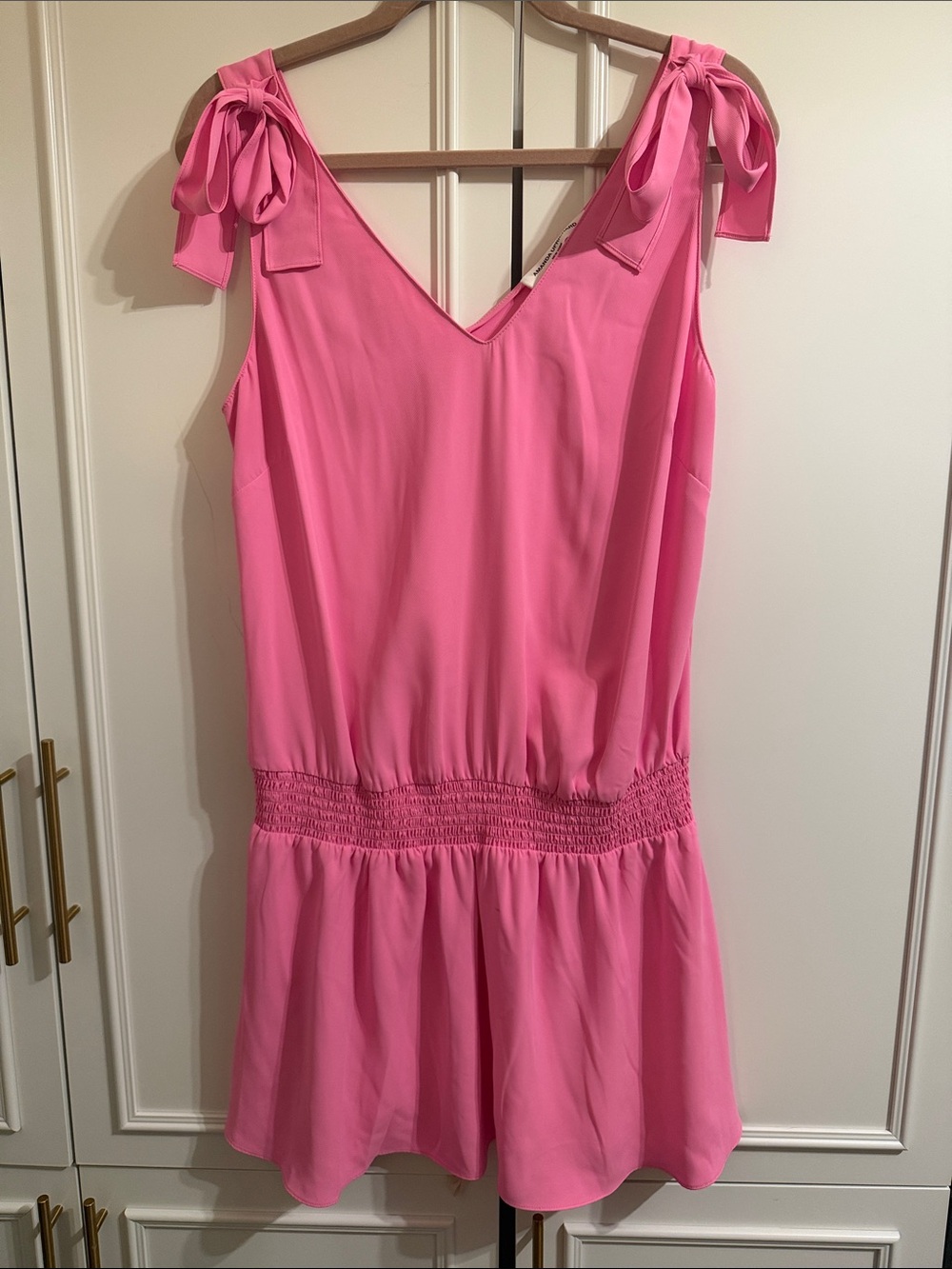 Amanda Uprichard Hot Pink Shoulder Tie Dress